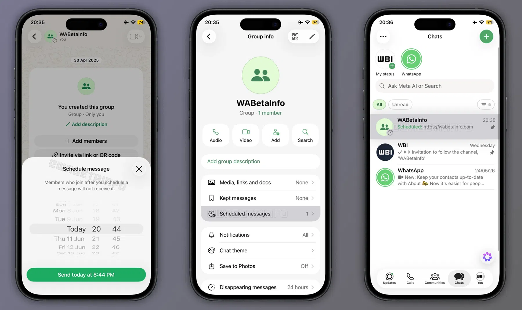 whatsapp berichten plannen